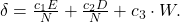 The formula for genome compatibility from the original NEAT paper